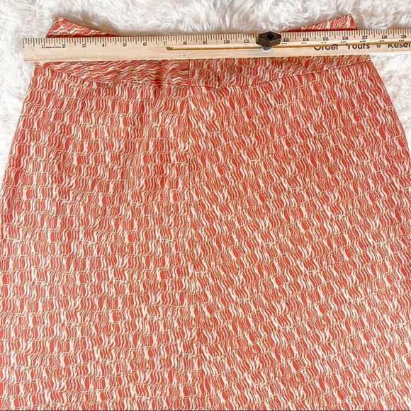 Vintage A Line Red Geometric Print Faux Wrap Mini Skirt SZ 8 EUC - Picture 9 of 10